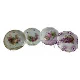 Decorative Porcelain Plates with Floral Designs an