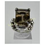 Caviar .925 Sterling and 750 Gold Size 5 Statement