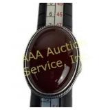 Sterling Silver BA.925 Ring with Oval Red Stone Si