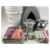 Mariposa pewter pitcher and ice bucket, pewter