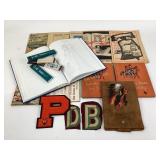 Lettermanï¿½s letter, leather stationary pouch,