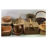 Wicker and Woven Baskets with Handles