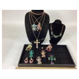 Gold-Tone Fashion Jewelry With Cross Pendants and