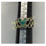 Sterling Silver .925 A Heart and Turquoise Inlay R