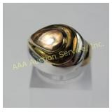 Sterling Silver and Gold-Tone Ring, Size 6, 4.66g,