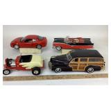Die-Cast Model Cars: Ferrari, Woody Wagon, Hot Rod