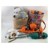 Craft Supplies With Yarn, Vera Bradley Tote and Wa