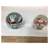 Decorative Glass Paperweights with Floral Themes