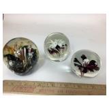 Glass Paperweights With Floral Designs