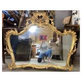 Ornate Gold Gilt Framed Wall Mirror With Decorativ