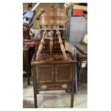 Drexel Mahogany Cabinet and Wooden plant stand on