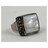 Sterling Silver Ring With White Stone
