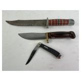 Fixed 8 inch hunting knife, some rust, fixed 5