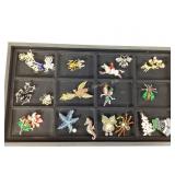 Enamel and Rhinestone Animal Brooches