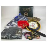 Military patches, 7 1/2 patrol cap, US Navy book