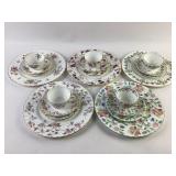 Minton Bone China Tea Sets with Floral Patterns an