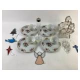 Lefton China Tea Cups and Saucers, Stained Glass O