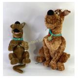 Two Scooby-Doo Plush Toys with Collars