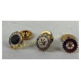 Three Rotary Pins Featuring Two 10K Gold Pieces