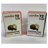 Two Boxes Cocovapor Coconut Coals for Hookah, 72 C