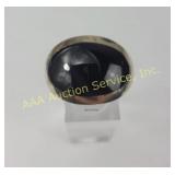 Sterling Silver Ring with Black Stone, Size 6, 10.