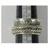 .925 Israel Sterling Silver Spinner Ring Size 7, 1