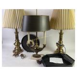 Table Lamps, Decorative Radio Antenna, and Tray wi