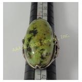 Sterling Silver Thai Ring with Green Stone, Size 8