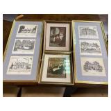 Framed prints including Lithograph Prints of Presi