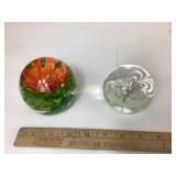 Floral Glass Paperweights in Multicolor Designs