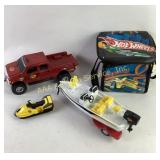 Hot Wheels Folding Toy Track, Boat, Jet Ski, and B