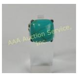 Sterling Silver .925 Square Turquoise Ring, Size 6