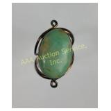 Sterling Silver .925 Ring with Green Stone, 8.86 t