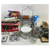 Pyrex and Anchor Hocking Kitchenware, Blankets, an