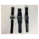 Armitron Quartz Watches with Black Leather Straps