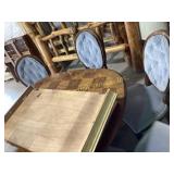 Extendable Dining Table with Chairs and Pedestal B