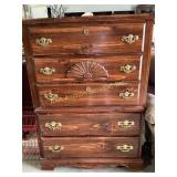 Wooden Chest of Drawers with Brass Hardware