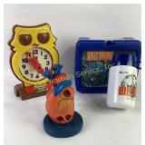 Batman Lunchbox with Thermos, Owl Answer Clock, an