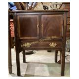 Drexel Wooden Console Cabinet with Brass Hardware