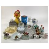 Lennox crystal Star vase, Amber glass salt and