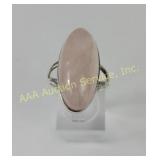 Sterling Silver .925 Ring with Pink Stone, Size 8.