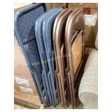 Metal Folding Chairs With Upholstered Seats and Ba