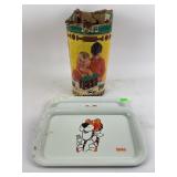 Lincoln logs in paper tube, sambos tiger trays