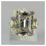 FZN .925 Silver Ring with 5.87 TW Stone, Size 6