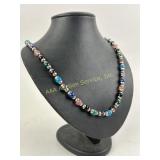 Mexican Sterling silver & gemstone bead necklace