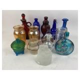 Footed Janette candy dish, president decanter,