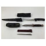 Survival knife, Angler knife, Nano Wand. No