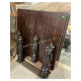 Wood Tabletop and Ornately Turned Table Legs