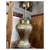 Brass-Toned Table Lamp Base with Dual Light Socket