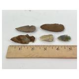 Arrow Heads, one glass, one broken